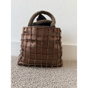 Brown Beaded & Sequin Evening Bag Party Formal Cocktail